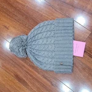 NWT WOMEN'S KATE SPADE CABLE KNIT BEANIE HAT with POM